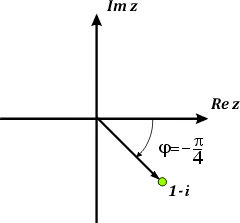 Argument liczby zespolonej 1-i 