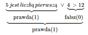 alternatywa zdań prawdziwego i fałszywego